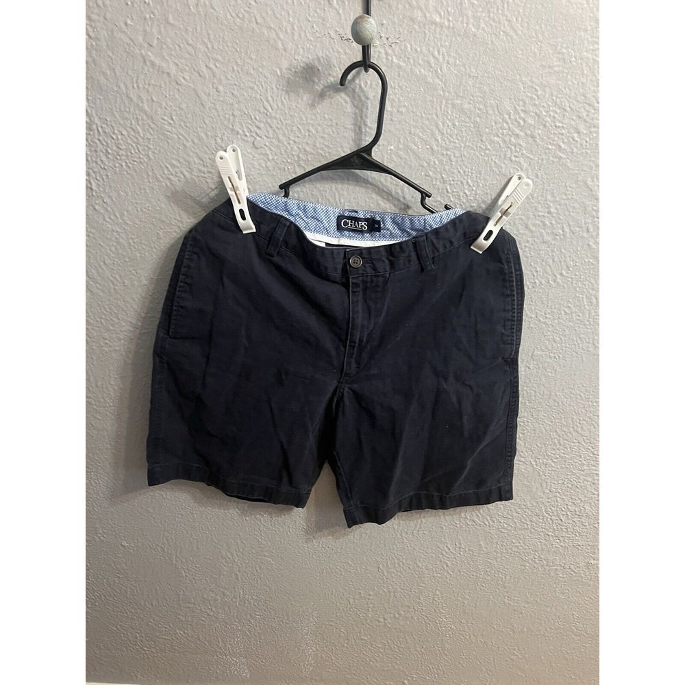 Chaps‎ Shorts Men's 34 Navy  Flat Front Inseam 8 Inches